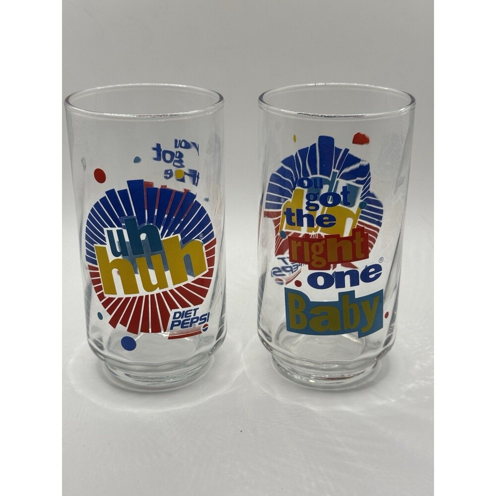 1991 Diet Pepsi You Got The Right One Baby Uh Huh Ray Charles - 2 Glasses - Picture 3 of 3